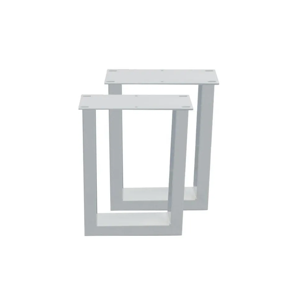 Stalen U tafelpoot wit 36 bij 10 cm en hoogte 40 cm (4 x 10 cm) - 2 stuks