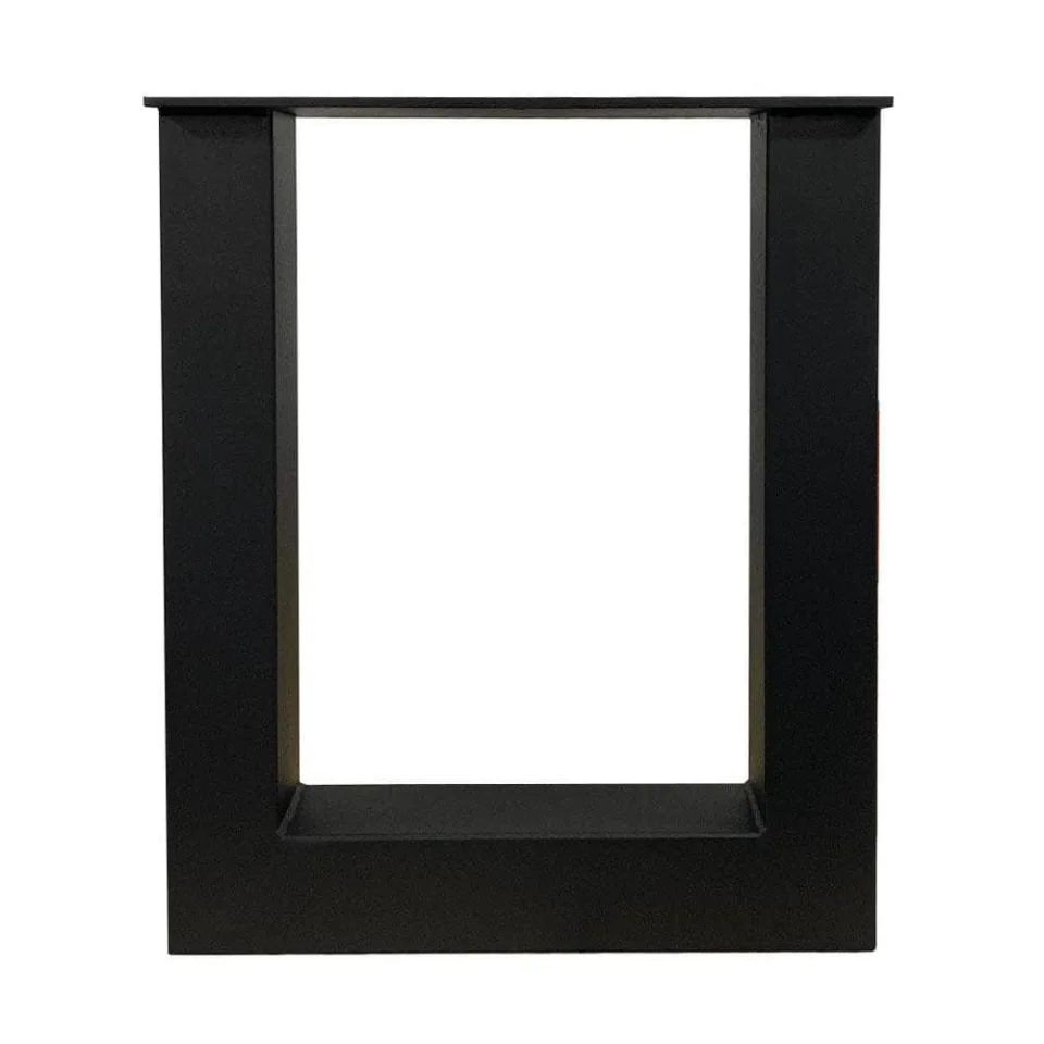 Stalen U tafelpoot zwart 36 bij 4 cm en hoogte 42 cm (6 x 6 cm) - 2 stuks