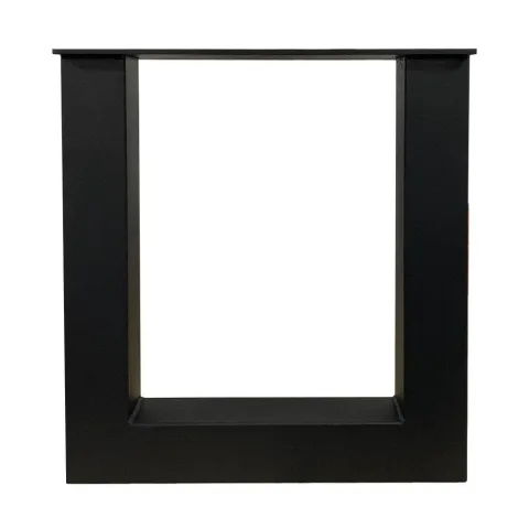 Stalen U tafelpoot zwart 38 bij 6 cm en hoogte 43 cm (6 x 6 cm) - 2 stuks