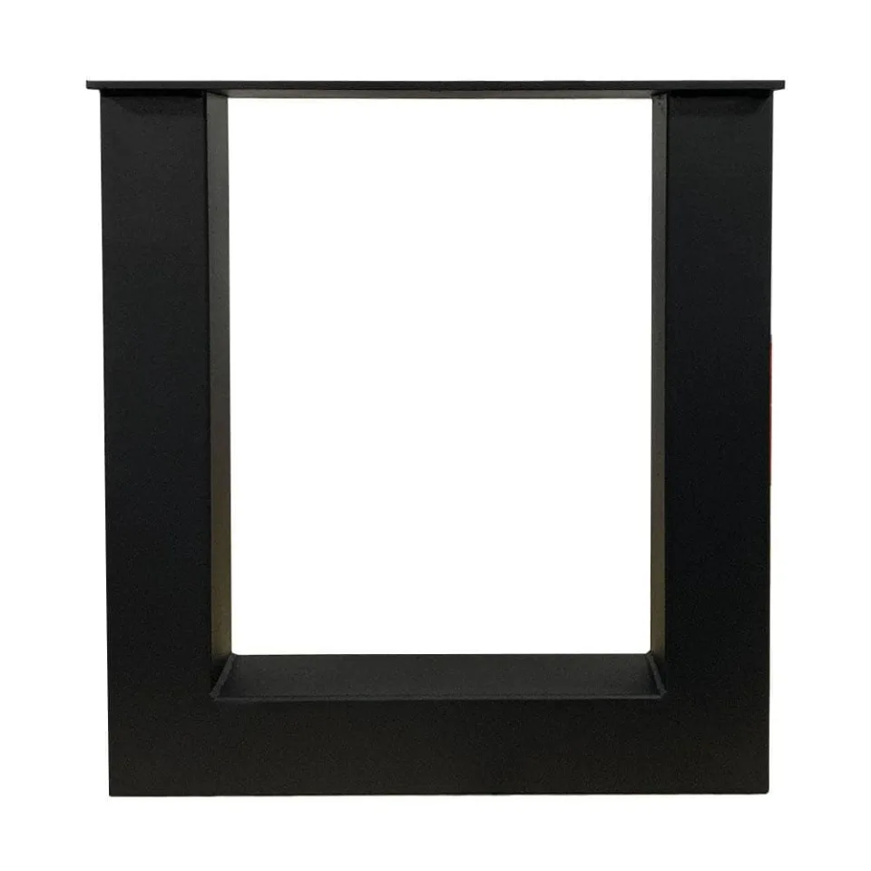 Stalen U tafelpoot zwart 38 bij 6 cm en hoogte 43 cm (6 x 6 cm) - 2 stuks