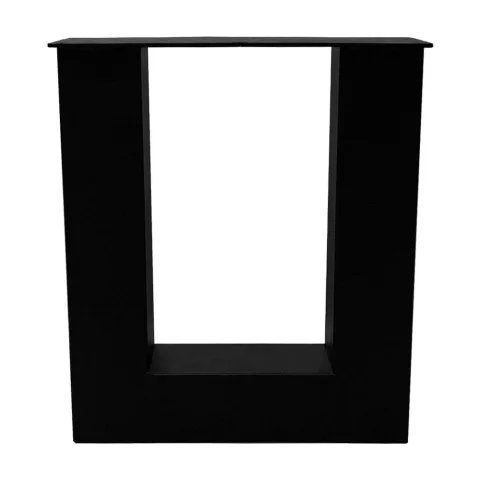 Stalen U tafelpoot zwart 38 bij 8 cm en hoogte 43 cm (8 x 8 cm) - 2 stuks