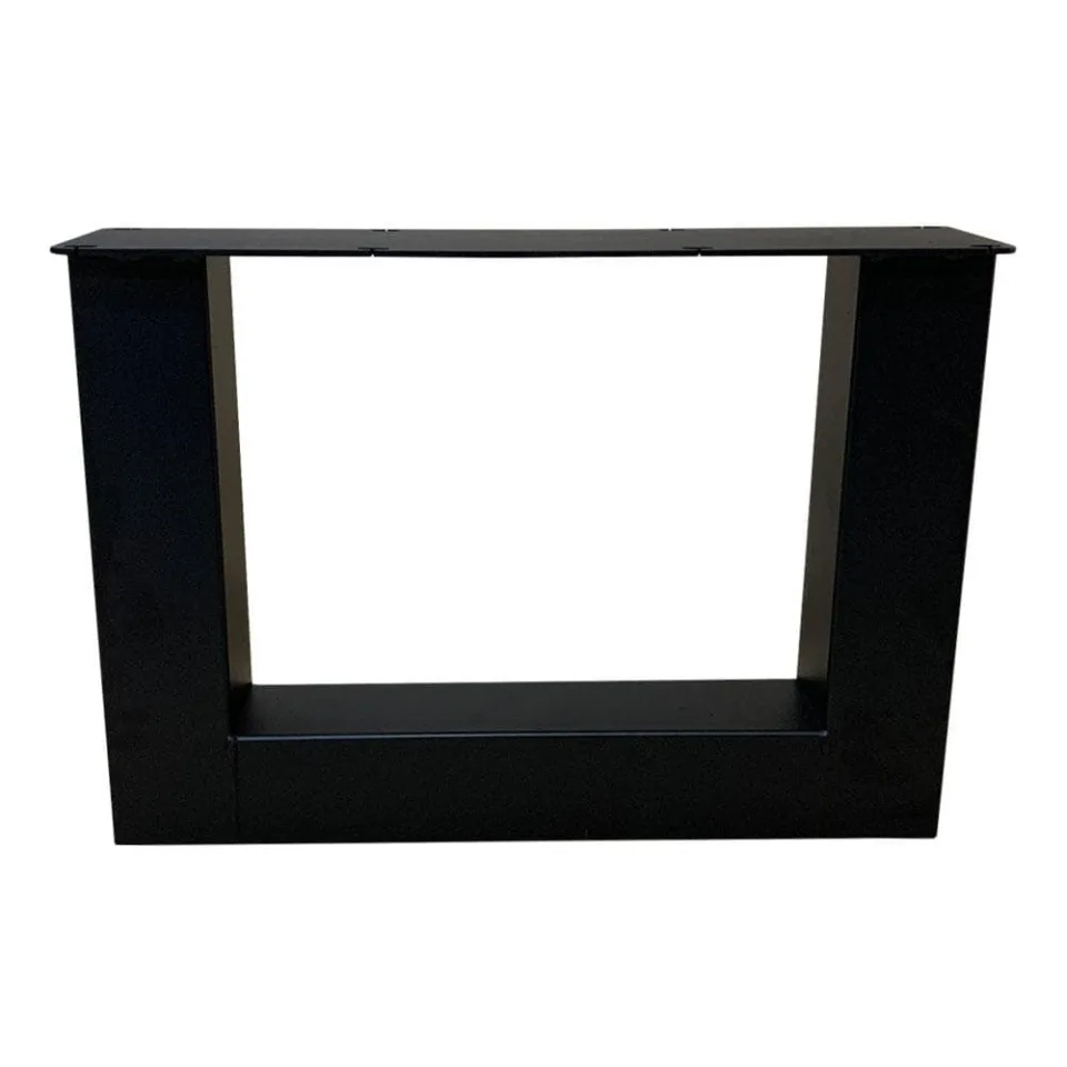 Stalen U tafelpoot zwart 55 bij 8 cm en hoogte 40 cm (8 x 8 cm) - 2 stuks