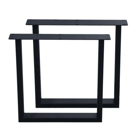Stalen U tafelpoot zwart 70 bij 10 cm en hoogte 72 cm (4 x 10 cm) - 2 stuks
