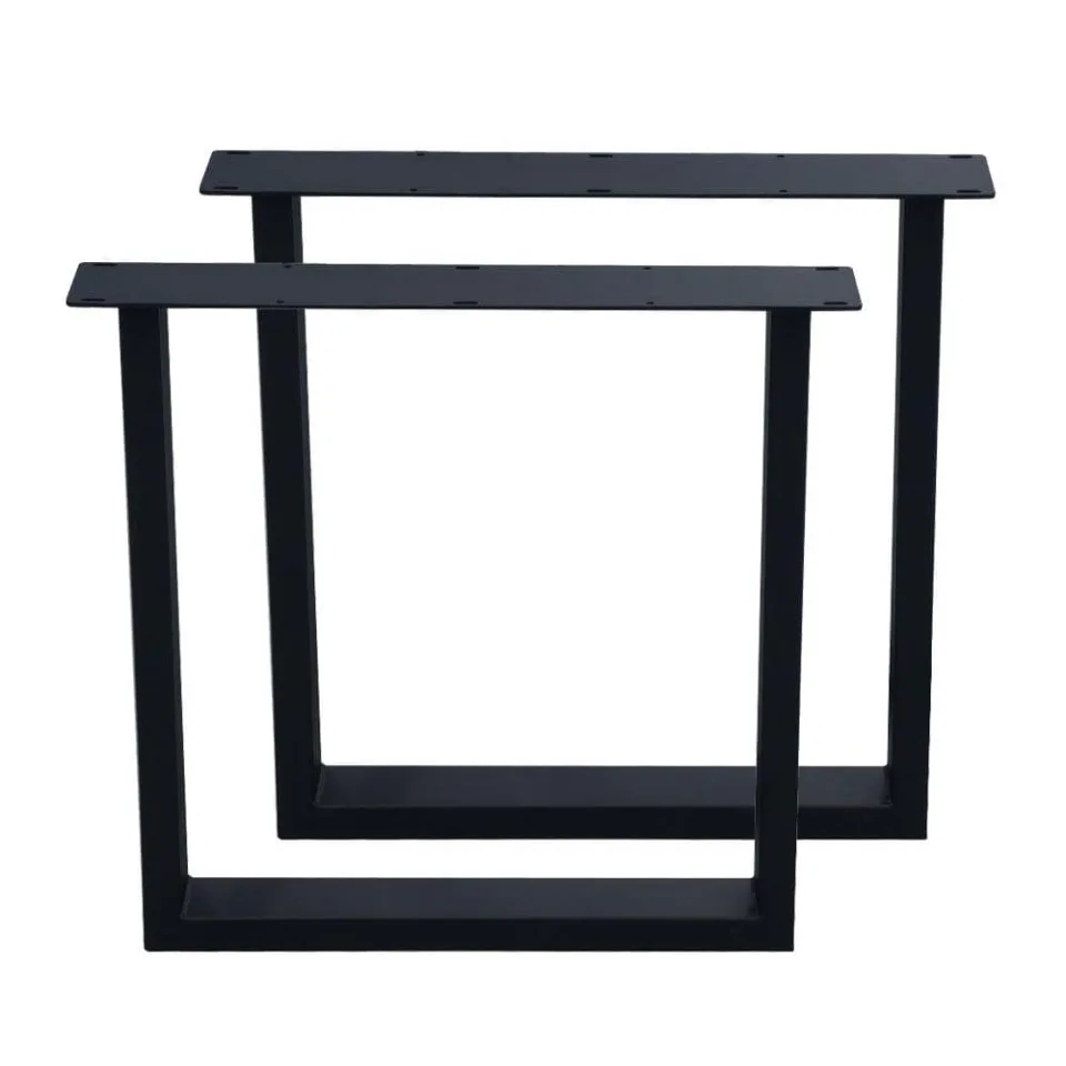 Stalen U tafelpoot zwart 70 bij 10 cm en hoogte 72 cm (4 x 10 cm) - 2 stuks