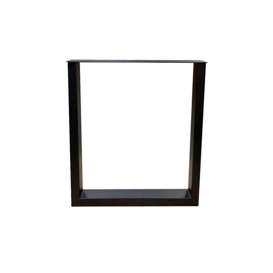 Stalen U tafelpoot zwart 70 bij 8 cm en hoogte 72 cm (8 x 4 cm)
