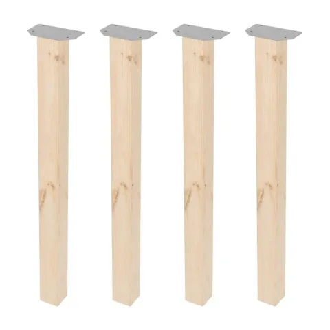 Tafelpoot vierkant 5 bij 5 cm en hoogte 72 cm van massief hout - 4 stuks