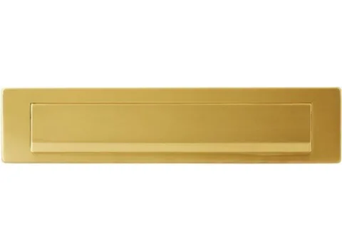 Tochtwering brievenbus+klep - Met Borstel - Aluminium - 34 x 8 cm - Licht goud