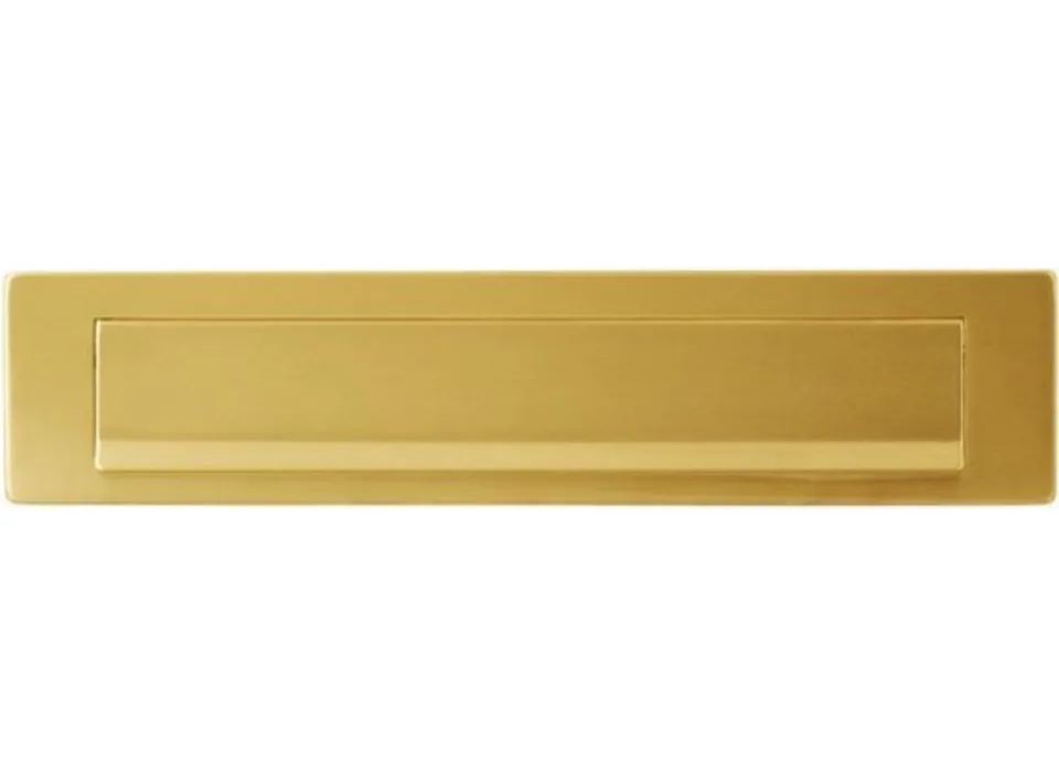 Tochtwering brievenbus+klep - Met Borstel - Aluminium - 34 x 8 cm - Licht goud