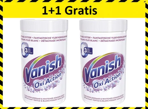 Vanish Oxi Action Poeder - Vlekverwijderaar Voor Witte Was - 1,5 kg 1+1 Gratis