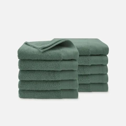Walra Soft Cotton Handdoeken 50 x 100 cm - 550 gr/m² - Legergroen - 10 stuks