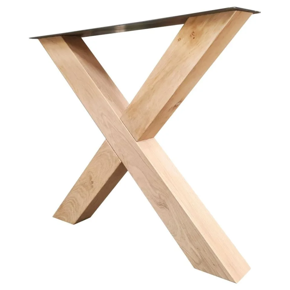 X-poot massief eikenhout 82 bij 10 cm en hoogte 73 cm (10 x 10 cm)