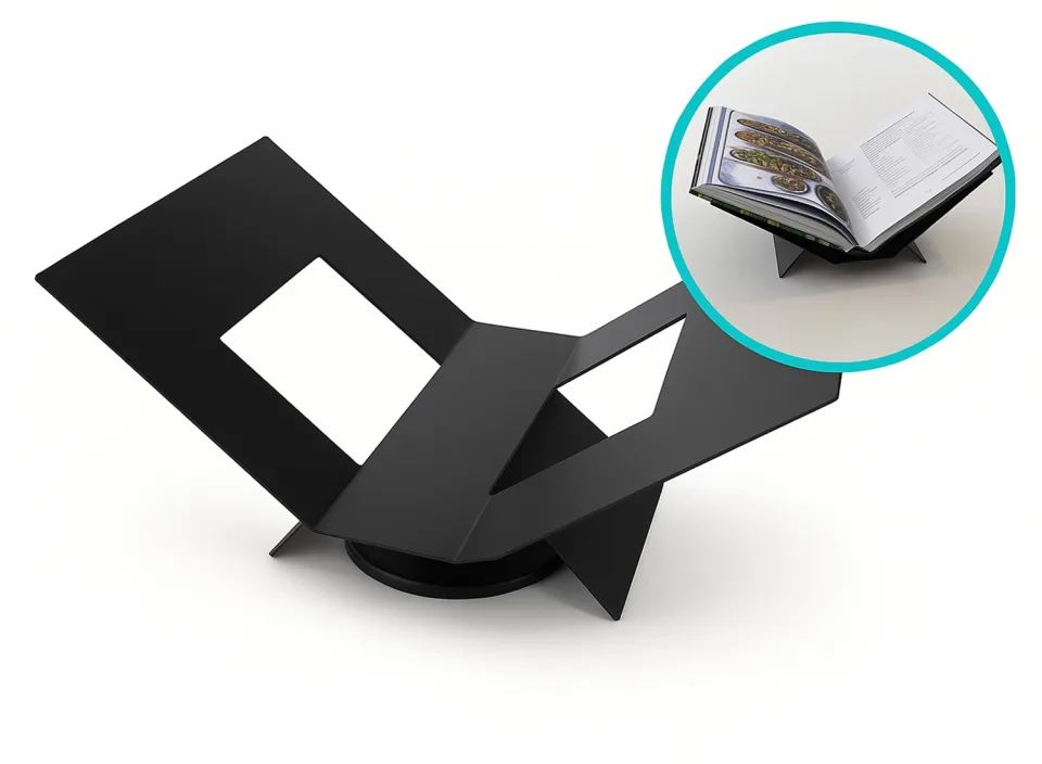 XEMM Boekenstandaard - 32 x 20 x 15,5 cm - Metaal - Zwart