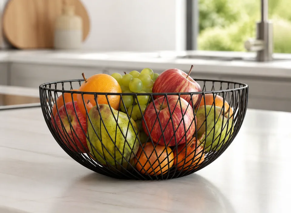 XEMM Design fruitmand - Draadmand - 25 x 12.5 cm - Zwart