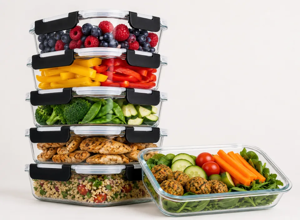 XEMM Meal Prep Bakjes - Glazen Bewaarbakjes - 6 stuks - 1040 ml