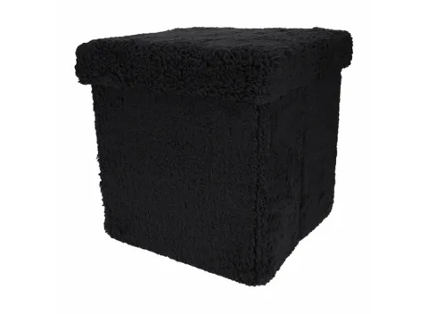 XEMM Poef met opbergruimte - 38 x 38 x 38 cm - Zwart