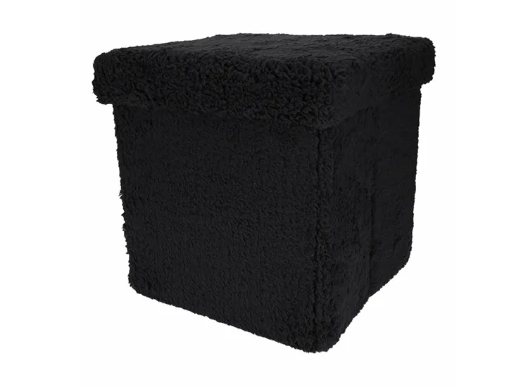 XEMM Poef met opbergruimte - 38 x 38 x 38 cm - Zwart